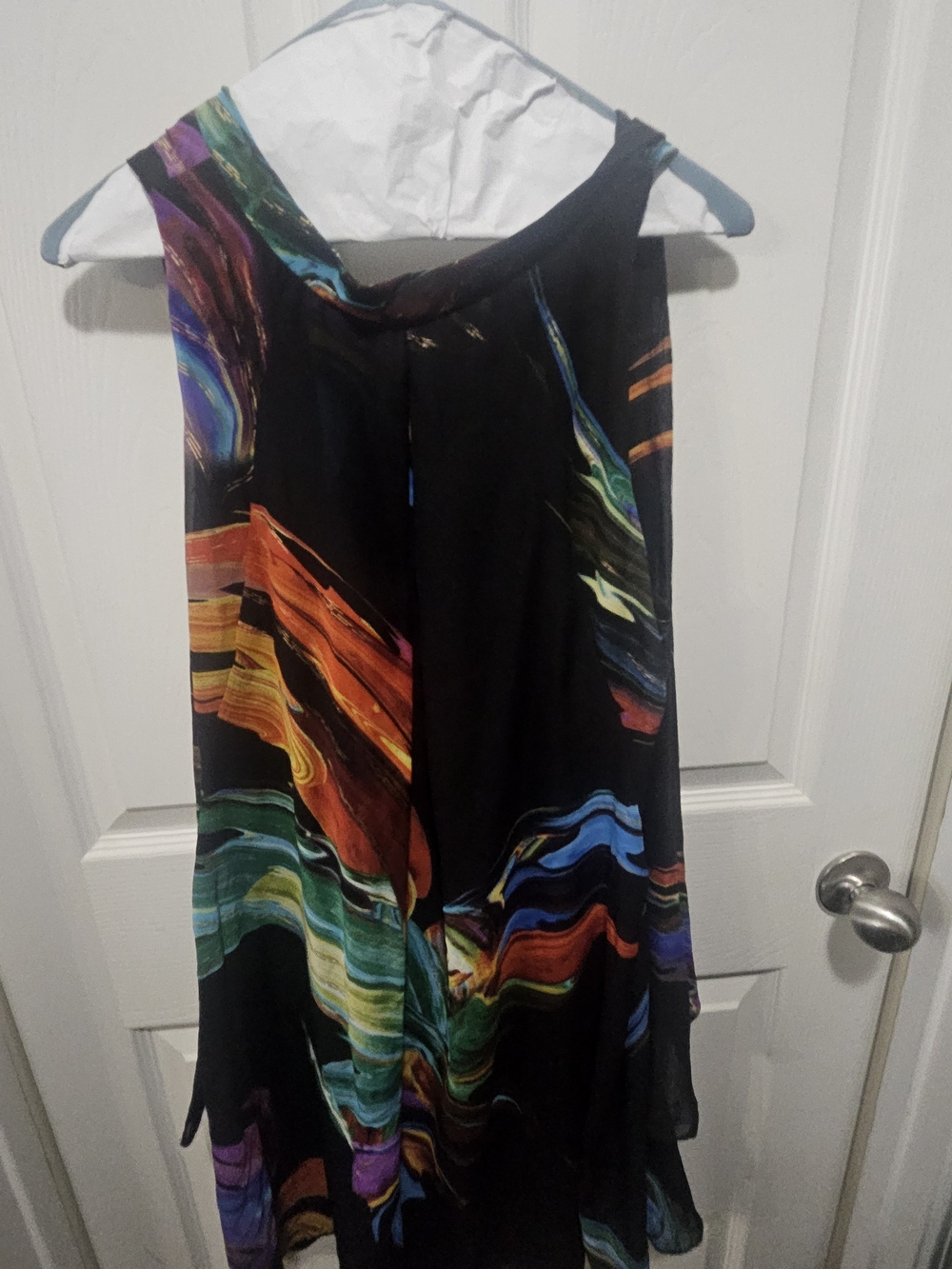 Black Multicolor Abstract Print Dress
